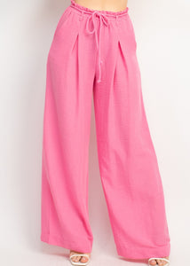 LIGHT pINK Linen Pants