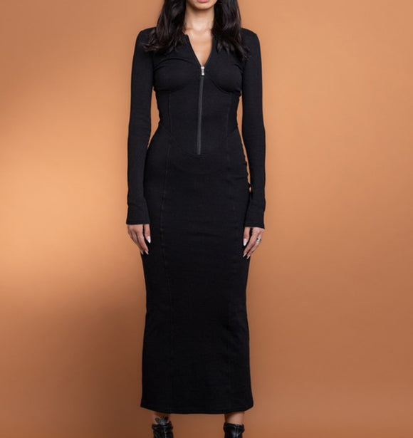 Weekend Moves Hoodie Dress (Black)